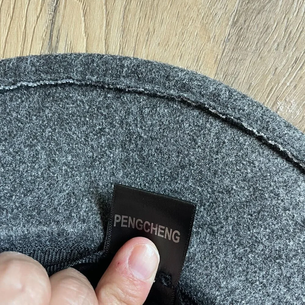 Pengcheng Fedora Hat Wool Blend Wide Big Brim Dark Gray Felt Ranger OS